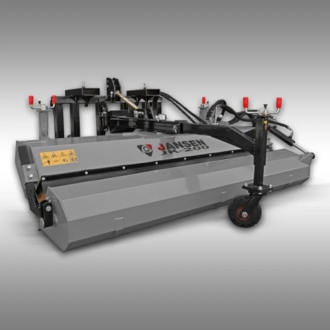 Zamiatarka ciągnikowa Jansen JK-200 z napędem hydraulicznym i koszem na zanieczyszczenia Zamiatarka ciągnikowa Jansen JK-200 z napędem hydraulicznym i koszem na zanieczyszczenia