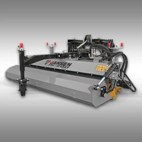 Zamiatarka ciągnikowa Jansen JK-200 z napędem hydraulicznym i koszem na zanieczyszczenia Zamiatarka ciągnikowa Jansen JK-200 z napędem hydraulicznym i koszem na zanieczyszczenia