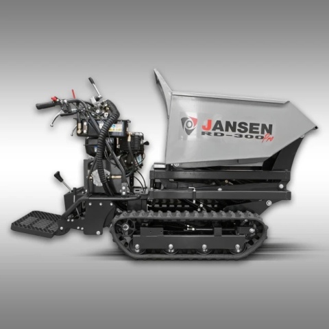 Profesjonalne wozidło gąsienicowe Jansen RD-300pro z hydraulicznym kiprem, gotowe do pracy na budowie. Profesjonalne wozidło gąsienicowe Jansen RD-300pro z hydraulicznym kiprem, gotowe do pracy na budowie.