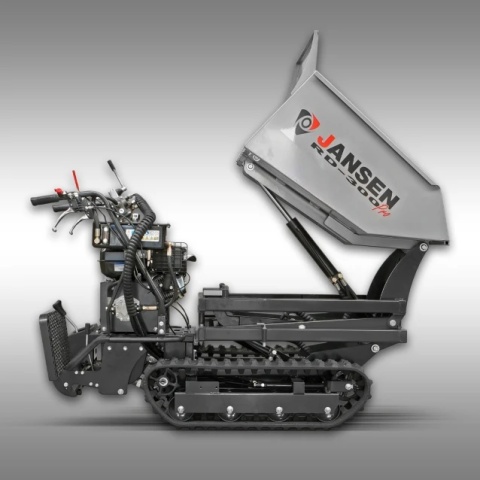 Profesjonalne wozidło gąsienicowe Jansen RD-300pro z hydraulicznym kiprem, gotowe do pracy na budowie. Profesjonalne wozidło gąsienicowe Jansen RD-300pro z hydraulicznym kiprem, gotowe do pracy na budowie.