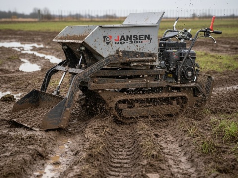 Wozidło gąsienicowe Jansen RD-300proS z hydrauliczną szuflą samozaładowczą i ładownością 500 kg Wozidło gąsienicowe Jansen RD-300proS z hydrauliczną szuflą samozaładowczą i ładownością 500 kg