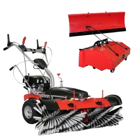 Całoroczna zamiatarka spalinowa Jansen MKB-500BS z pługiem i koszem - zestaw 3w1